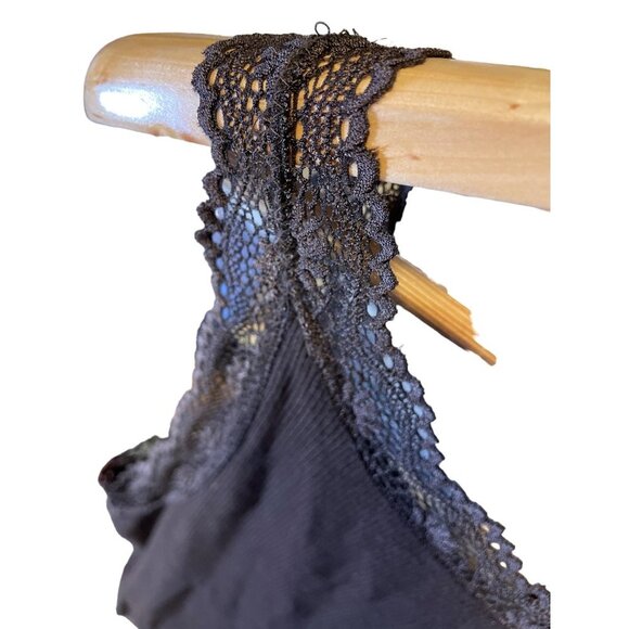 Chico's Brown Ribbed Lacy Detail Scoop Neck Pullover Tank Top Sz L - Picture 5 of 8